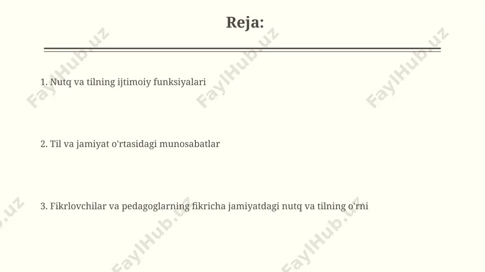 ligini oshirish uchun, interfaol usullar, masalan, loyiha ishlari va hamkorlikdagi o'qitish kabi, kamida 30% dars vaqtida qo'llanilishi kerak. nutq va tilning rivojlanishi nutq va tilning oʻzaro bogʻliqligi, masalan, 7 yoshga kelib fonetik tizimning toʻliq shakllanishi va murakkab sintaksis tuzilmalarni qoʻllash koʻnikmalarining rivojlanishi kuzatiladi. tilning ijtimoiy rivojlanishiga taʼsir etuvchi omillar orasida ikki tillilik, 3-7 yoshdagi taʼlim va ijtimoiy-madaniy muhitning roli muhim hisoblanadi. falsafiy fikr va til falsafiy fikrda tilning 3 ta asosiy funksiyasi – ifoda, aloqa va ta’sir – aristotel va keyingi mutafakkirlar tomonidan tahlil qilingan. tilning semantik va pragmatik jihatlarini o'rganish kommunikativ kompetensiyani rivojlantirish va ijtimoiy muammolarni hal qilishda muhim hisoblanadi. til siyosati va ijtimoiy tenglik ta'limda tilning roli ijtimoiy mobillilik darajasini belgilaydi, chunki 10 yildan ortiq davom etgan tadqiqotlar shuni ko'rsatadiki, ona tilida ta'lim olganlarning muvaffaqiyat ko'rsatkichlari yuqoriroq. til siyosati ijtimoiy tengsizlikni kuchaytirishga yoki kamaytirishga olib kelishi mumkin, bu esa 20 dan ortiq tilning mavjud bo'lgan mamlakatlarda muhim ahamiyat …