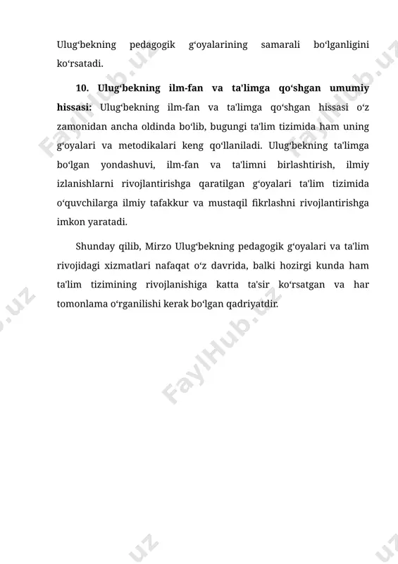 mirzo ulug‘bekning pedagogik g‘oyalari va ta'lim rivojidagi xizmatlari - Page 4
