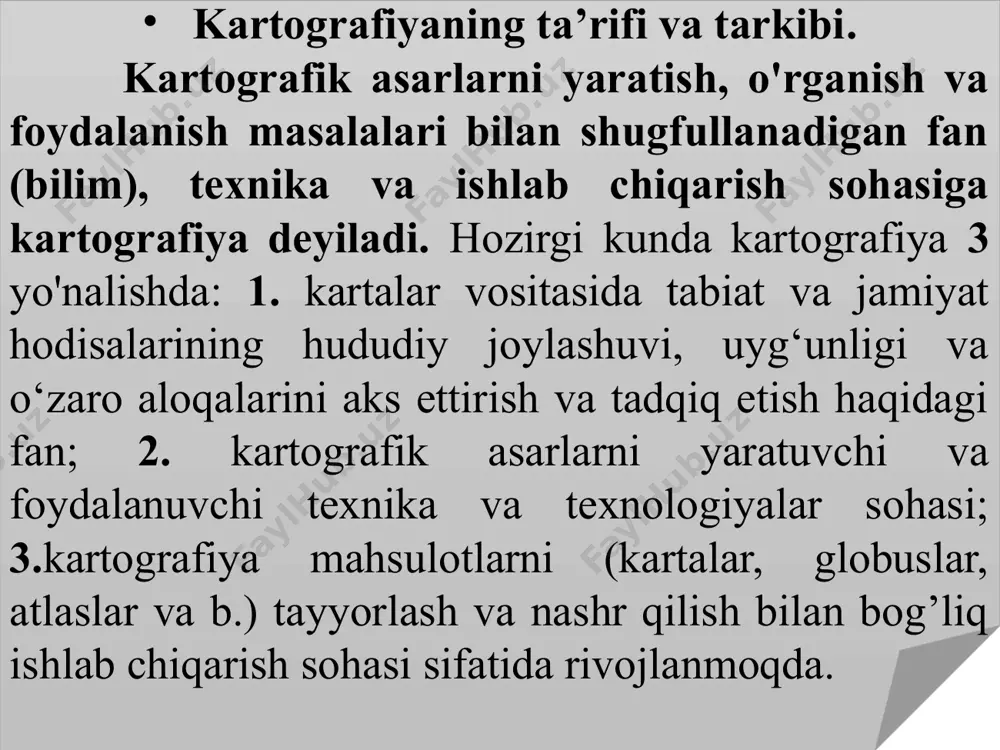 kartografiyaning ahamiyati va tarkibiy qismlari - Page 4
