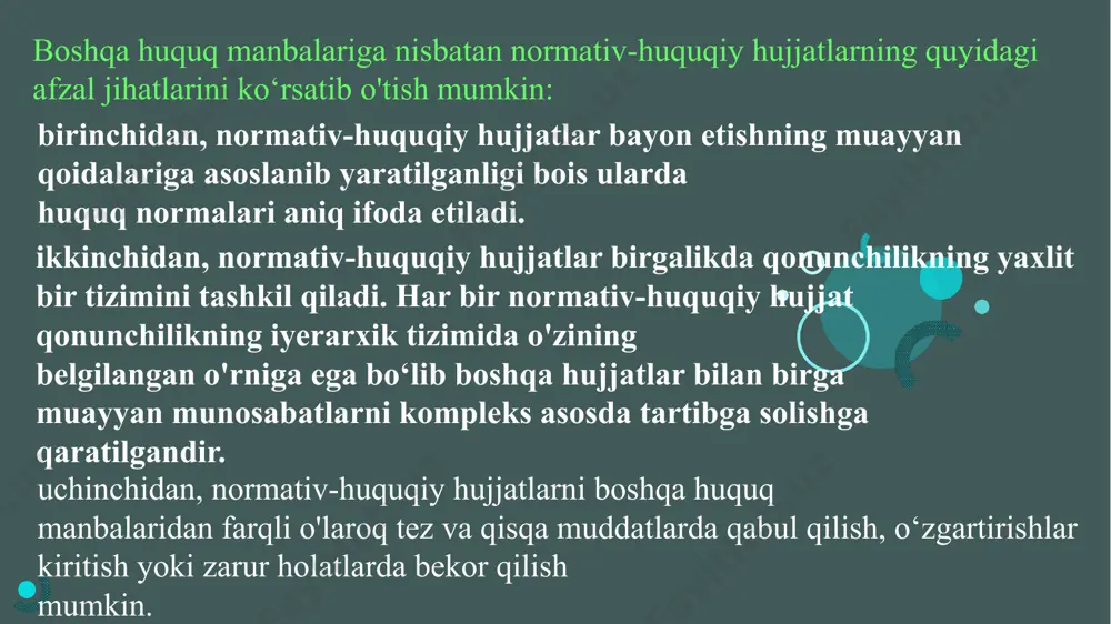 normativ-huquqiy hujjat - huquqning manbasi - Page 5