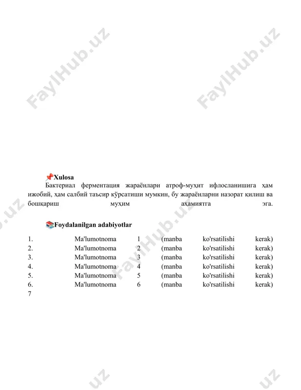 bakteriyalarda fermentativ jarayonlar va atrof-muhit ifloslanishi - Page 5