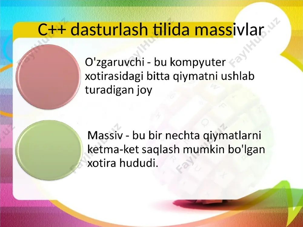 c++ dasturlash tilida massivlar va satrlar - Page 3