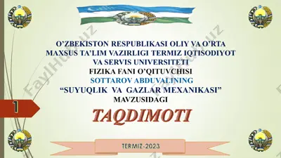 fizika fanidan maqola — PPT