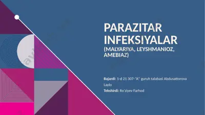 bezgak (malyariya) — PPTX