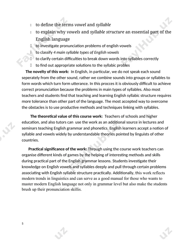 th the features [+syllabic, -consonantal], with [-consonantal] sounds being defined as those that do not have a central obstruction of the oral tract. in many ways this is functionally equivalent to the practice of contemporary autosegmental phonologists in defining a vowel as a [-consonantal] segment attached to a v slot. whichever definition is used it is equivalent to saying that a vowel is defined by features that ensure that there are no major strictures in the vocal tract; and that it is syllabic. at the same time there are other linguists' point about vowels: ladefogeddefine a syllable as the smallest possible unite of speech utterance once must contain at least one syllable .it is convenient to talk of speech as being composed of segments such as vowels and consonant , but these segments can be observed only as aspects of syllables. to provide a precise definition for a syllable is …