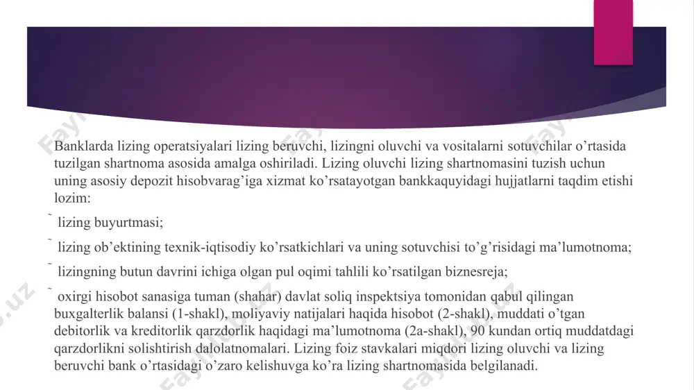 banklarda lizing va factoring operatsiyalarining buxgalteriya hisobi - Page 4