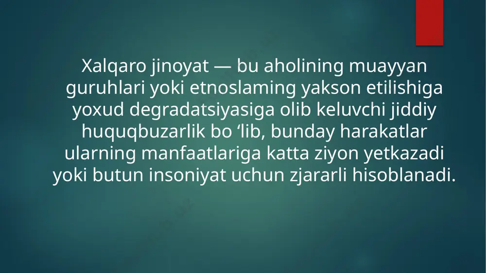 a majbur qilish uchun garovga olingan shaxsni ushlab turishda davom etish kabi harakatlar tartibga solish obyekti sifatida ko'zda tutilgan. fuqaro aviatsiyasi xavfsizligiga qarshi qaratilgan g'ayriqonuniy aktlar. bu borada ikao tashkiloti doirasida bir qator bitimlar qabul qilingan. 1970-yilgi gaaga konvensiyasida qayd etilishicha, parvozdagi (eshiklaming yopilishidan to ochilishigacha bo'lgan davrda) havo kemalarini g'ayriqonuniy tarzda, kuch ishlatish yoki tahdid etish yo'li bilan qo'lga olish jinoyat hisoblanadi. 1971-yiigi monreal konvensiyasida belgilanishiga qaraganda, havo kemasi xavfsizligini xatar ostiga qo'yish; havo kemasini yakson etish; havo kemasiga portlovchi moddalar o'matish va boshqa shu kabi xatti-harakatlar parvozdagi havo kemasi bortida joylashgan shaxslarga nisbatan zo‘ravonlik akti, deyiladi. bu konvensiya parvozoldi tayyorgarligi boshlangan paytdan toki parvoz tugaganidan keyin 24 soat vaqt o'tganigacha bo'lgan oraliq davrda sodir etilgan harakatlarga nisbatan qo'llaniladi. 1988-yilda qabul qilingan konvensiyada jinoiy xatti-harakatlar, parvozdagi havo kemasiga, uning bortida joylashgan shaxslar yoxud mol-mulkka xavf soluvchi aktlar haqida so'z yuritiladi. umumiy qoidaga ko'ra, kema bortida tegishli yurisdiksiyani shu havo …
