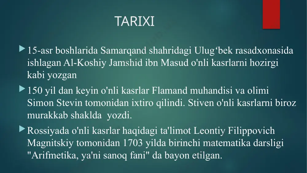 o’nlik asrlardao’nlikasrlarnio’qitish metodikasi - Page 5
