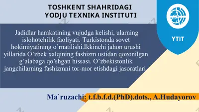 jadidlar harakati — PPTX
