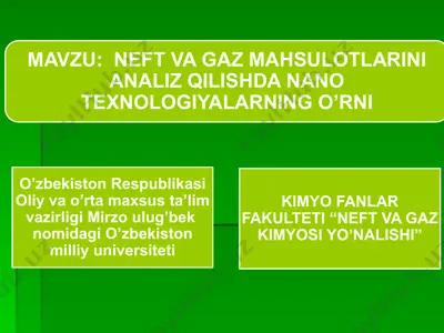 neft va tabiiy gazning analiz qilish usullari — PPTX