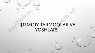 ijtimoiy tarmoqlar va yoshlar — PPTX