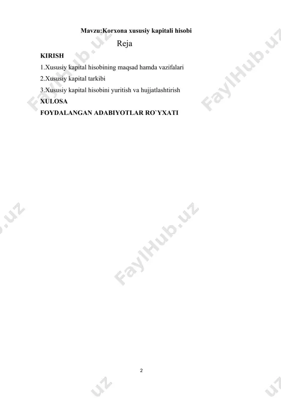 ular investitsiyalarning rentabelligini (roi), operatsion samaradorlikni, risklarni va kelajakdagi o'sish potentsialini baholash uchun ishonchli va aniq ma'lumotga tayanadilar. kxkx xk investorlarining axborotga bo'lgan ehtiyojlarini qondirish uchun maxsus hisobotlar va tahlillarni taqdim etadi. 2. faoliyatni baholash: xk firmalari odatda operatsion yaxshilanishlarga, samaradorlikni oshirishga va strategik o'zgarishlarni amalga oshirishga qaratilgan faol boshqaruvni ta'minlaydilar. kxkx korxonaning faoliyatini va ushbu tashabbuslarning ta'sirini baholash uchun zarur vositalarni taqdim etadi. kpi (key performance indicators) ko'rsatkichlarini kuzatish, xarajatlarni tahlil qilish va 3 rentabellikni o'lchash orqali kxkx korxonaning muvaffaqiyatini aniqlashga va yaxshilanish sohalarini aniqlashga yordam beradi. 3. qaror qabul qilish: kxkxdan olingan ma'lumotlar korxona rahbarlari va xk investorlari uchun strategik qarorlar qabul qilishda muhim rol o'ynaydi. investitsiya qarorlari, kapital ajratish, operatsion o'zgarishlar, narxlash strategiyalari va risklarni boshqarish kabi masalalarda kxkx tomonidan taqdim etilgan ma'lumotlar asosiy omil hisoblanadi. 4. qiymatni oshirish: xk investitsiyalarining asosiy maqsadi korxona qiymatini oshirishdir. kxkx korxonaning qiymatini oshirishga yo'naltirilgan yaxshilanish sohalarini aniqlashga yordam beradi. o'sish …