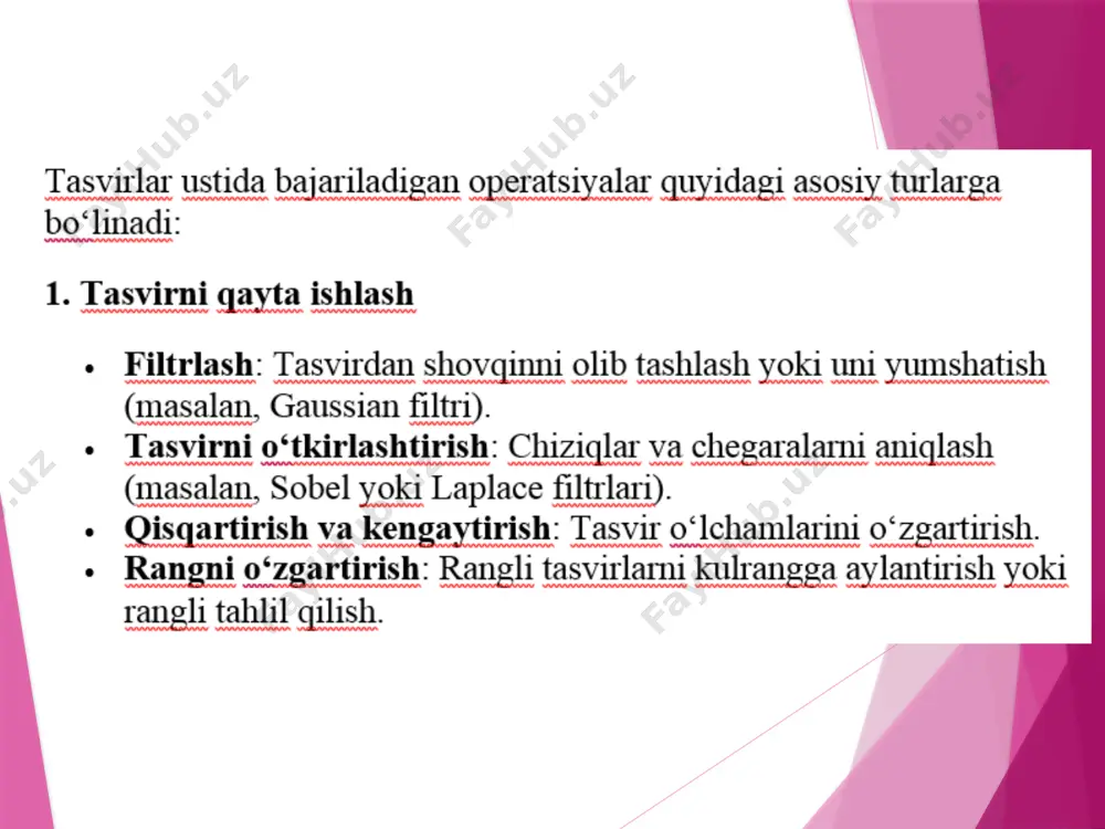 tasvirlar ustida bajariladigan operatsiyalar - Page 5