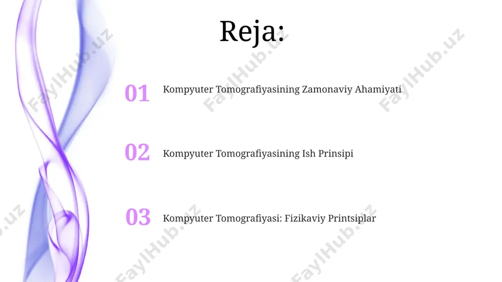 uter tomografiyasining turli xil turlari konus nurli kt (cone-beam ct) esa, kengroq maydonni qamrab oladigan konussimon shakldagi rentgen nurlari nurini ishlatib, butun tananing yoki katta organlarning 3d tasvirlarini hosil qiladi. kompyuter tomografiyaning spiral (helikal) turi, detektorlarning doimiy harakati bilan bir vaqtning o‘zida 360 daraja burchak ostida skanerlashni ta’minlaydi, bu esa tasvirlarni tezroq va aniqroq olish imkonini beradi. multislice kompyuter tomografiyasi kkt skanerlari yuqori aniqlikdagi 3d tasvirlarni yaratishga qodir bo'lib, 1 mm dan kam qalinlikdagi qatlamli kesmalarni olish imkonini beradi va bu kichik o'lchamdagi tuzilmalarni aniqlashga yordam beradi. multislice spiral kkt texnologiyasi, oddiy kkt bilan solishtirganda, tekshirish tezligini oshiradi va radiatsion dozaning kamayishiga yordam beradi, bu esa bemorlar uchun xavfsizlikni oshiradi. kelajakdagi istiqbollar sun'iy intellekt algoritmlarini qo'llash orqali kt tasvirlarini avtomatlashtirilgan tahlili va diagnostikasini tezlashtirish, aniqlikni 15-20% ga oshirish va shifokorlarning yukini kamaytirish mumkin. kompyuter tomografiya (kt) skanerlarining 5-10 yil ichida aniqligi 50% ga oshib, nurlanish dozalarini 2-3 barobar kamaytirishga imkon …