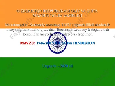 1946-2000 yillarda hindiston — PPT