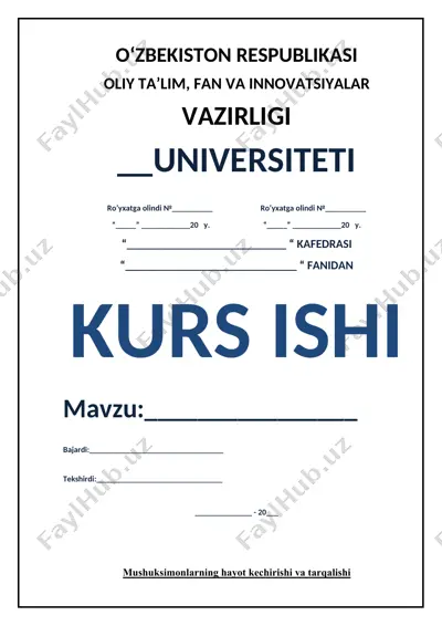 mushuksimonlarning hayot kechirishi va tarqalishi — DOC