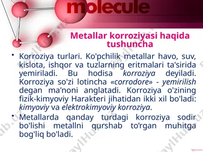 metallar korroziyasi haqida tushuncha — PPTX