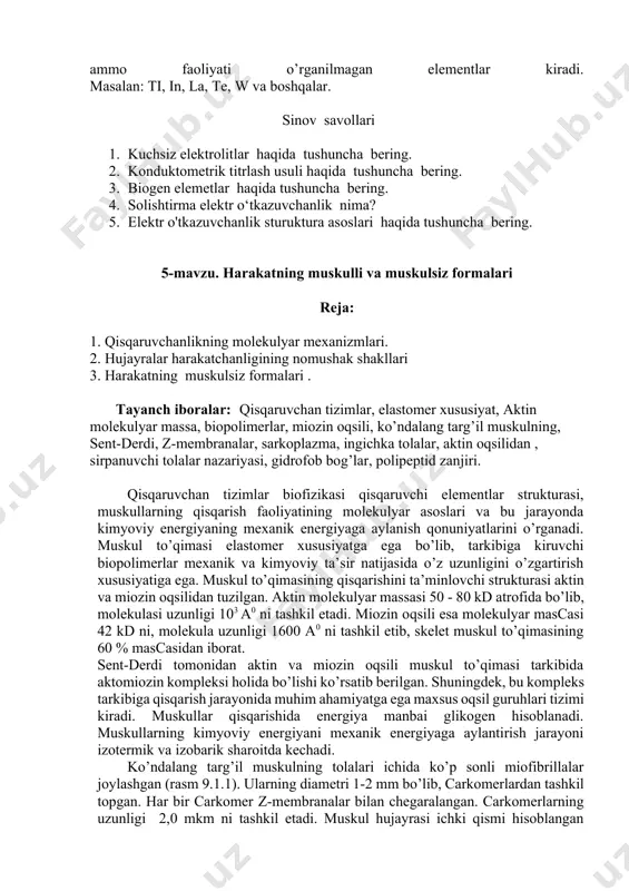 n, ammo dorivor preparatlar tarkibiga kiradigan elementlar. ularga: ag, au, al, pb, sb, bi, pt kiradi. 3. hozirgi kunda dorivor preparatlar tarkibiga kirmaydigan va ahamiyati oxirigacha o‘rganilmagan elementlar. odam organizmidagi turli o'rganlar ba’zi elementlarni o‘zida tutib qolib, ma’lum miqdorda to‘playdi va shu organ faoliyati uchun bu elementlar ahamiyatga ega bo‘ladi. organizmda bu elementlar miqdorining kamayishi patologik holat keltirib chiqaradi. shuning uchun bu elementlarni organizmga kiritish (yoki chiqarib yuborish) tibbiyot ilmining muhim masalalaridan hisoblanadi. hozirgi kunda 110 dan ortiq kimyoviy elementlar ma’lum bo‘lib, ulardan 92 tasi tabiatda uchraydi. yarmidan ko‘pi esa biologik sistcmalar tarkibiga kiradi. 18 ta element organizmdagi biologik muhim funksiyalarni bajaradi. ulardan 6 tasi (h, c, o, p, s, n) oqsillar, nuklein kislotalar tarkibiga kiradi. qolgan 12 ta elementlar (na, k, ca, mg, mn, fe, co, cu, zn, mo, cl, 1) organizmning hayot faoliyatida ishtirok etadi. ulardan 10 ta metall biometallaràeb ataladi. bu elementlar bir-biridan atom tuzilishi, kimyoviy xossalari …
