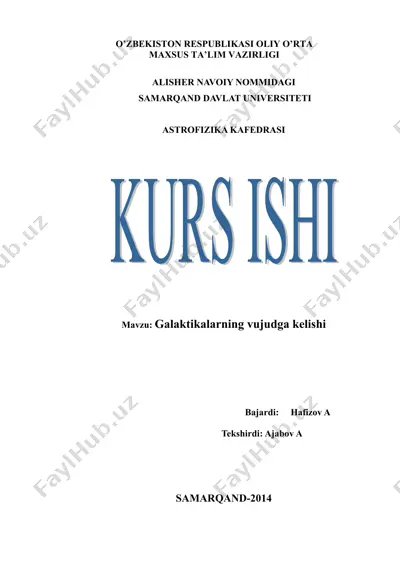 galaktikalarning vujudga kelishi — DOC