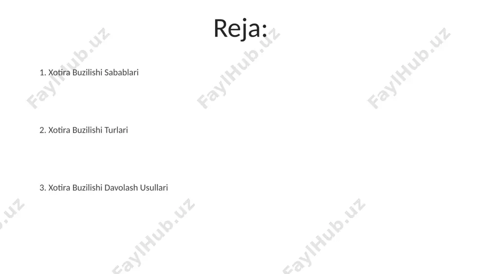 shkent shahridagi travmatologiya markazining statistikasiga ko'ra tez-tez uchraydi. xotira buzilishi sabablari хотира бузилишининг 30% дан ортиғи 65 ёшдан ошган аҳолида, хусусан, тошкент шаҳри каби катта шаҳарларда кузатилади, бу эса стресс ва нотўғри турмуш тарзи билан боғлиқ. одамларнинг 20% дан ортиғи бош мия жароҳати оқибатида, хусусан фарғона водийсидаги автоҳалокатлар туфайли, хотира бузилишидан азият чекади, бу эса узоқ муддатли таъсирларга олиб келади. миянинг гиппокампус ва амигдала соҳаларидаги нейронларнинг 15% гача йўқолиши хотиранинг сезиларли даражада бузилишига олиб келиши мумкин, айниқса самарқанд вилоятидаги кексалар орасида кўп учрайди. xotira buzilishini oldini olish miyaga qon quyilishining oldini olish uchun, qon bosimini 120/80 mm hg dan yuqori bo'lmagan darajada saqlash va kuniga kamida 30 daqiqa jismoniy mashqlar bilan shug'ullanish tavsiya etiladi, masalan, samarqanddagi registon maydonida yurish. xotira buzilishining oldini olishda, 65 yoshdan oshgan shaxslarda yiliga kamida 2 marta shifokor tekshiruvidan o'tish, xususan, toshkentdagi ixtisoslashgan klinikalarda, muhim ahamiyatga ega. sog'lom turmush tarzini olib borish, jumladan, kuniga 7-8 soat …