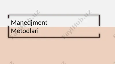manedjment metodlari — PPTX