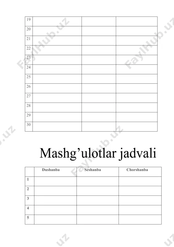 guruh bolalarining ro’yhati va mashg’ulotlar jadvali - Page 3