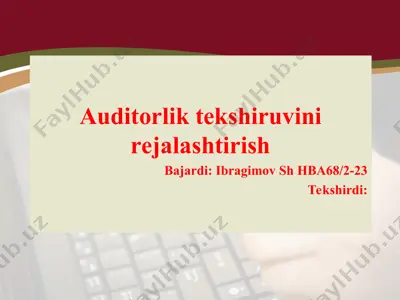 auditorlik tekshiruvini rejalashtirish — PPT