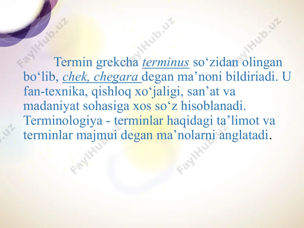 amaliy mashg'ulot "o'zbek terminologiyasi" fanidan - Page 5
