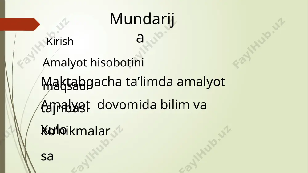 a bolalar o’rtasidagi o’zaro ta‘sir xususiyatiga, o’tkazish joyiga, shuningdek kun tartibida egallagan o’rniga qarab bir –biridan farq qiladi. bolalar bog’chasida ta‘limning frontal (umumiy), guruh bilan va yakka tartibdagi shakllaridan foydalaniladi. bundan tashqari, bolalarga ta‘lim berish ishlari ekskursiya, didaktik o’yinlar orqali, kun davomida bolalarning mashg’ulotdan tashqari har xil faoliyatlarida, ularning o’yinlariga rahbarlik qilish jarayonida va shunga o’xshashlarda amalga oshirib boriladi. mashg’ulot bolalar bog’chasida bolalarga ta‘lim berishning asosiy shaklidir. mashg’ulot –pedagogning bolalarni kerakli bilim va malakalardan frontal holda xabardor qilishidir. tarbiyachi bolalarga ta‘lim berishni kun davomida amalga oshiradi: ularning bilimlarini boyitadi, madaniy –gigiyenik, xulq madaniyati, gaplashish nutqi, sanoq– hisob harakatlari kabi turli–tuman malaka va ko’nikmalarini shakllantirib boradi. ammo ta‘lim berishda bosh rolni mashg’ulot egallaydi. mashg’ulotlar bolalar bog’chasida ta‘limni tashkil etish shaklidir. u maktabgacha tarbiya yoshidagi hamma bolalar uchun majburiydir: unda dastur mazmuni belgilab berilgan, kun tartibida unga ma‘lum o’rin va vaqt ajratilgan. mashg’ulot tarbiyachi rahbarligida o’tkaziladi, tarbiyachi mashg’ulotda bolalarni yangi bilimlardan xabardor …