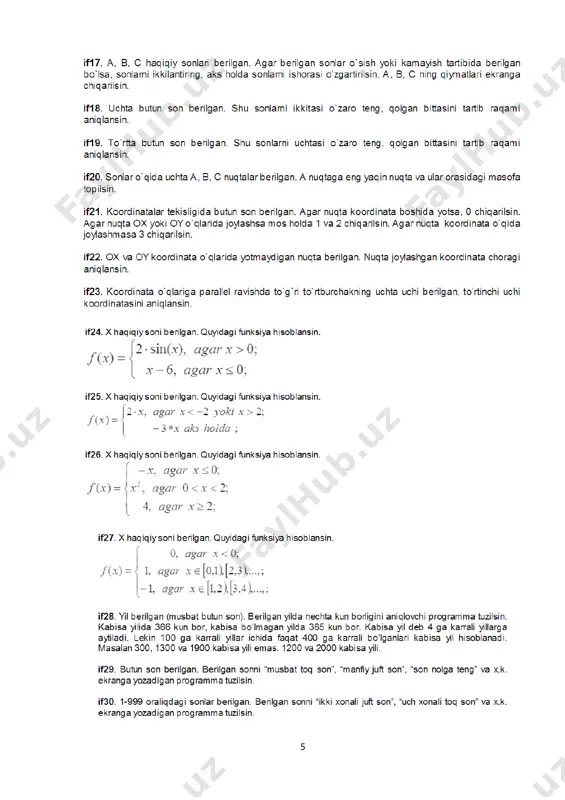 if-else shart operatoriga doir misollar yechish - Page 5