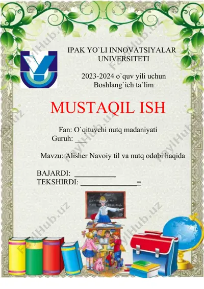 alisher navoiy til va nutq odobi — DOC