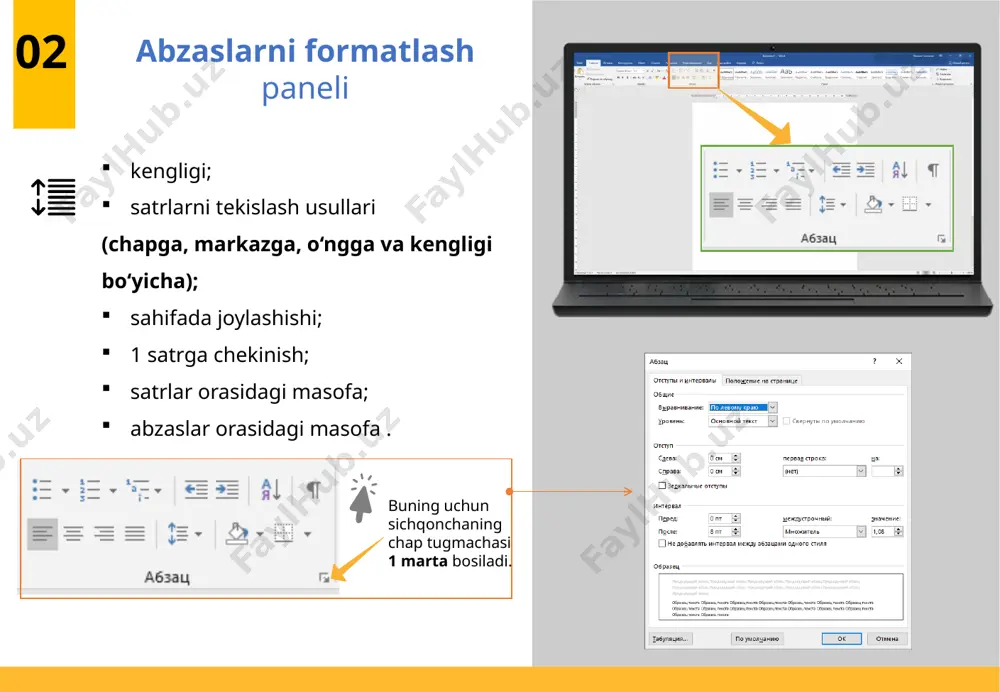 ms word dasturida hujjatlar formatlash uskunalari - Page 5