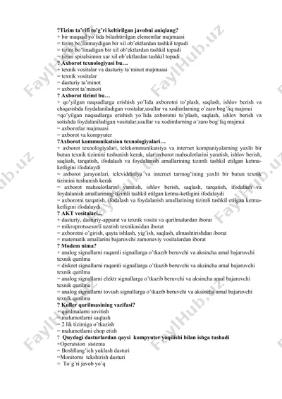 axborot tizimi — DOC