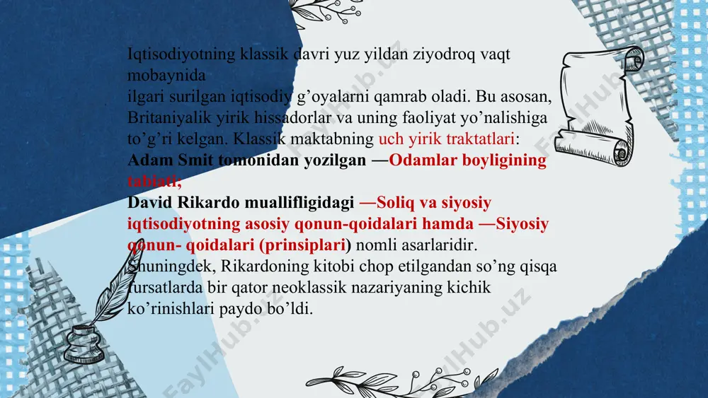 mumlashtirgan tushuncha – “renta” sifatida tavsiflanadi. u, masalan, dehqonchilikda yaratilgan mahsulot qiymati bilan uni ishlab chiqarishga ketgan xarajatlar o’rtasidagi farqni renta deb atagan (ya’ni tuproq unumdorligiga bog’liq bo’lgan renta). shu bilan birga, uning yer bahosini aniqlashdan kelib chiqadigan ssuda kapitali bilan yerdan olinadigan yillik renta o’rtasidagi o’zaro bog’liqlik g’oyasi iqtisodiy fikrlarning rivojlanishida ijobiy rol o’ynadi richard kantilon londonlik ishbilarmon bo'lgan. keyin u parijga ko'chib, u yerda amakisining bankida ishlagan. 1717 yilda amakisi vafot etganidan so'ng, bank kantilonga o'tdi. richard kantilon hozirgi paytda qonun tizimiga qiziqib qoladi va uning a'zosi bo'ladi. bank kantilon mijozlari o'sha paytda o'sib borayotgan kafolat sifatida west india company kompaniyasining aksiyadorlarini taklif qilishdi. kantilon bu aksiyalarni qabul qildi, ammo u aksiyalar narxi yaqin kelajakda tushishini tushundi va shuning uchun aksiyalarni yuqori narxda qayta sotdi va qayta sotishdan olingan daromadni london va amsterdamdagi banklarga joylashtirdi. 1720 yilda aksiyalar narxi keskin tushib ketdi va jon louning moliyaviy instituti qulab …