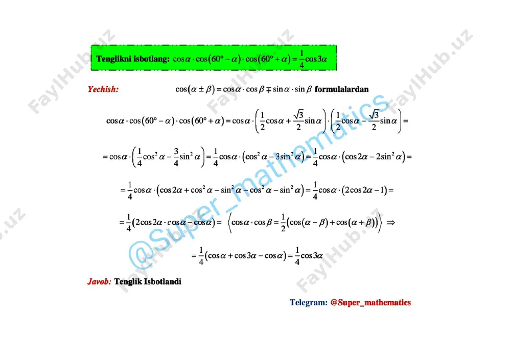 matematik formulalar misollar to‘plami - Page 4