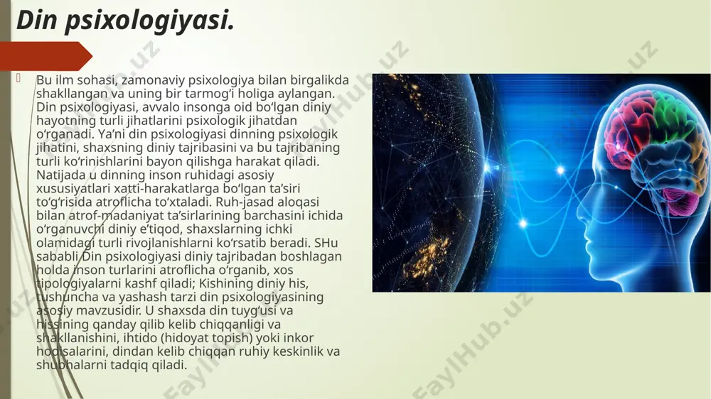 dinshunoslik fanining o‘quv rejasining tavsifi - Page 5