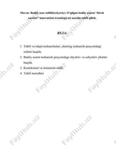 badiiy asar tahlili(ixtiyoriy) — DOC
