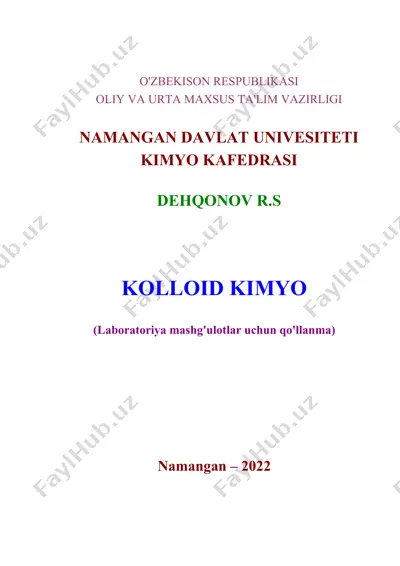 kolloid kimyo — DOCX