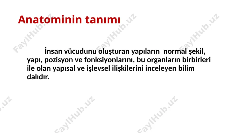 şmasını sağlar. endokrin sistem: i̇ç salgı bezlerinden meydana gelir. salgıladıkları maddeleri dolaşım sistemine aktarırlar. bu bezler vücudumuzda metabolik faaliyetlerin yürütülmesini sağlar. duyu organları: bu organlar görme, işitme, koku ve tat alma ile dokunma gibi duyuların alınmasını sağlayan göz, kulak, burun, dil ve deriden oluşur. anatomik pozisyon topuklar bitişik, baş ve omuzlar dik, kollar yanlara sarkık, yüz ve avuç içleri öne gözler karşıya bakacak şekilde ayakta dik durulan pozisyona anatomik pozisyon (situs) denir. anatomi̇k planlar(düzlemler) ve eksenler anatomik pozisyonda bulunan bir şahsın, belirli bölgelerinden geçen hayali düzlemler ve eksenler düşünülmüştür. bu düzlemler ve eksenler insan vücudunu bölgelere ayırır. bu durum insan vücudunda bulunan organ ve oluşumların hangi bölgelerde yer aldığını tespit için gereklidir. düzlemler: planum sagittale planum transversum (horizontale) planum coronale (frontale) eksenler: axis sagittalis axis transversalis (horizontalis) axis verticalis anatomik eksenler (axes) genel olarak eklemlerde oluşan hareketlerin tanımlanabilmesi için eksenlere ihtiyaç duyulmaktadır. bu eksenler birbirlerine diktir üç temel eksenin varlığı …