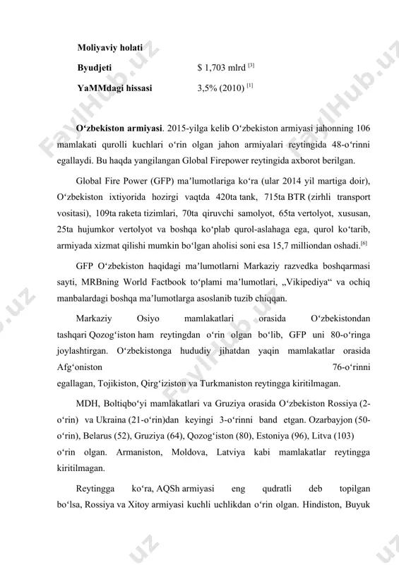 ligining qismlari, birlashmalari, qoʻshilmalari, oliy oʻquv yurtlari, harbiy tuzilmalari mamlakatning qonuniy tasarrufiga olinadi, deb belgilandi. qaror asosida harbiy xizmatchilar, ularning oila aʼzolari, harbiy muassasalardagi ishchi va xizmatchilar, sobiq ittifoq armiyasida xizmat qilgan pensionerlarga ijtimoiy va huquqiy himoyalandi. harbiy qismlar va oʻquv yurtlari, muassasalar, tashkilotlar davlat tomonidan moddiy texnika va mablagʻ bilan taʼminlandi. · 1992 yil 24 martda oʻzbekiston respublikasi prezidentining „oʻzbekiston respublikasi hududida joylashgan chegara qoʻshinlari boʻlinmalari haqida“gi farmoni bilan respublika milliy xavfsizlik xizmati qoshida chegara qoʻshinlari boshqarmasi tashkil etildi va oʻrta osiyo chegara qoʻshinlari boʻlinmalari uning tasarrufiga oʻtkazildi. · 1992 yil 18 mayda „oʻzbekiston respublika hududida joylashgan havo desanti qoʻshinlari, harbiy transport aviatsiyasi, razvedka qoʻshinlari, taʼminot qismlari haqida“gi farmon bilan bu qoʻshinlar respublika tasarrufiga oʻtkazildi. oʻzr prezidentining 1992 yil 12 noyabrdagi „oʻzbekiston respublikasi hududida joylashgan havo hujumiga qarshi harbiy qismlar haqida“gi, 13 noyabrda „oʻzbekiston respublikasi hududida joylashgan kimyoviy harbiy qismlar haqida“gi farmonlari bilan mamlakatimiz hududida joylashgan mazkur turlardagi qoʻshinlar …
