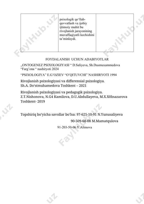 . to‘g‘ri psixologik qo‘llab-quvvatlash va ijobiy ijtimoiy muhit bu rivojlanish jarayonining muvaffaqiyatli kechishini ta’minlaydi. ilk o‘spirinlik va yoshlik davrida psixik rivojlanish inqirozi o‘ziga xos murakkablik va keskinlik bilan kechadi. bu davrda o‘smirlar o‘zlarining ichki dunyosini anglashga, shaxsiy “men”ini shakllantirishga intiladilar. inqirozning asosiy belgilari sifatida mustaqillik uchun kurash, avtoritetlarga (ota-ona, o‘qituvchi va kattalarga) tanqidiy munosabat, ichki ziddiyatlar va o‘z-o‘zidan norozilik holatlari namoyon bo‘ladi. o‘spirin o‘z hayoti, kelajagi, kasb tanlovi va jamiyatdagi o‘rni haqida o‘ylay boshlaydi. shu bilan birga, u o‘zini kattalar kabi ko‘rsatishga intiladi, lekin tajriba va bilim yetishmovchiligi sababli ko‘plab chalkashliklarga duch keladi. bu esa ichki ziddiyatlar va psixik beqarorlikka olib keladi. ba’zida isyonkorlik, tajovuzkorlik, o‘z-o‘ziga shubha qilish, o‘zini yetarlicha qadrlamaslik holatlari kuchayadi. ilk o‘spirinlik va yoshlik inqirozi davrida shaxslararo munosabatlar ham murakkablashadi. ota-onalar bilan ziddiyatlar, tengdoshlar orasida o‘z o‘rnini topish uchun kurash, do‘stlik va sevgi munosabatlarining kuchayishi bu jarayonning ajralmas qismi hisoblanadi. inqiroz davri, odatda, shaxsning mustaqil fikrlash, o‘z …