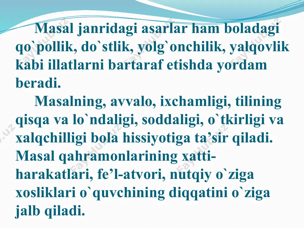 masal janridagi asarlarni o`qish metodikasi - Page 4