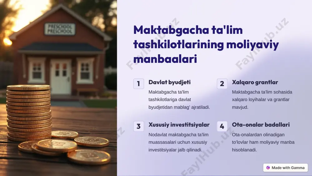 maktabgacha ta'lim tashkilotlarini tashkil etish - Page 5
