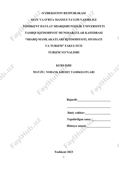 nobank kredit tashkilotlari — DOCX