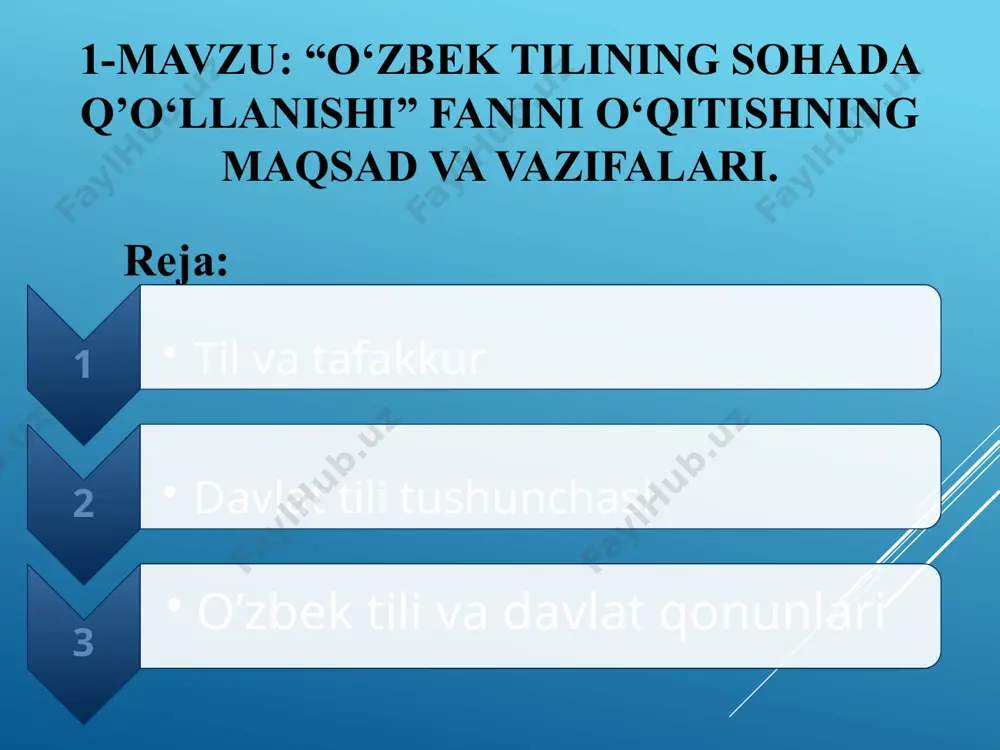 tili bebaho qadriyat, millat g'ururi hisoblanadi. tilning millat, davlat, jamiyat taraqqiyotidagi o'rni juda muhim, o'ta zaruriy va dolzarb masala. millat, davlat, jamiyat taraqqiy topar ekan, uning ona tiliga bo'lgan e’tibori va mehri kuchaya boradi. bu borada mutafakkir alisher navoiy shunday yozadilar: ki har ishni qildi odamizod, tafakkur birla qildi oni bunyod. til - aloqa quroli, u vosita. nutq esa shu aloqa jarayonini amalga oshirishga xizmat qiladi. til - umumiy, nutq esa xususiy hodisadir. nutq so'zlovchining saviyasiga, uslubiga, o'rin va mavqeyiga qarab har xil bo'ladi. fikrning aniq va tushunarli bo'lishi, jumlaning to'g'ri, ravon hamda ta’sirli tuzilishi har qanday nutqning bosh fazilatidir. o'zbekiston respublikasi mustaqillikka erishib, demokratik huquqiy davlat va fuqarolik jamiyati qurish yo'lidan borayotgan bugungi kunda dunyo andozalari darajasidagi bilimdon, zukko, har tomonlama etuk mutaxassis kadrlarni tayyorlash muhim ahamiyat kasb etmoqda. bu esa ta’lim andozalariga yangi, zamonaviy fanlarni kiritish orqali amalga oshiriladi. fanning mazmuni hozirgi kunda ta’limni takomillashtirish borasida olib borilayotgan …