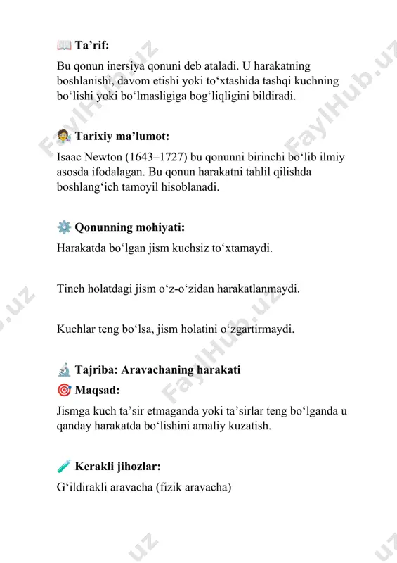 nyutonning birinchi qonuni va uning amaliy qo‘llanishi - Page 4