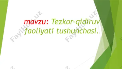 tezkor-qidiruv faoliyati tushunchasi — PPTX