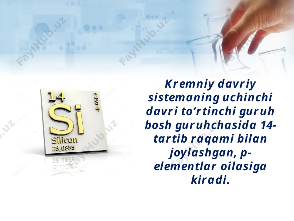 kremniy. kremniyning davriy sistemadagi o‘rni va atom tuzilishi. 9 - sinf - Page 3