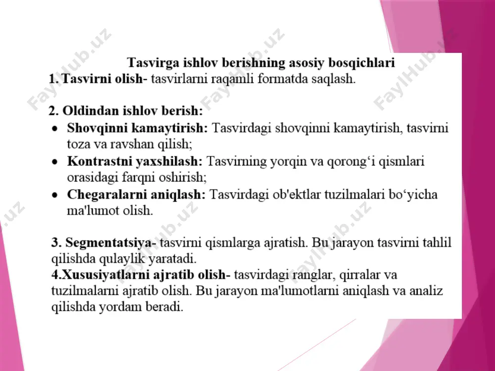 tasvirni oldingi ishlov berish algoritmlari - Page 3