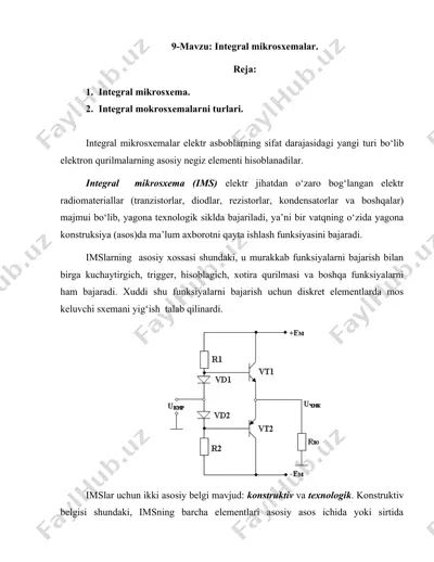 integral mikrosxemalar — DOC